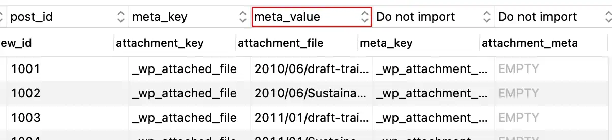 Attachment File Mapping